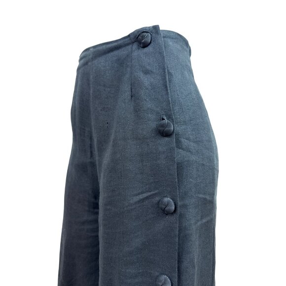 Nuevo Mundo Womens Black Wide-Leg Button-Front Pants Sz S - Picture 4 of 8